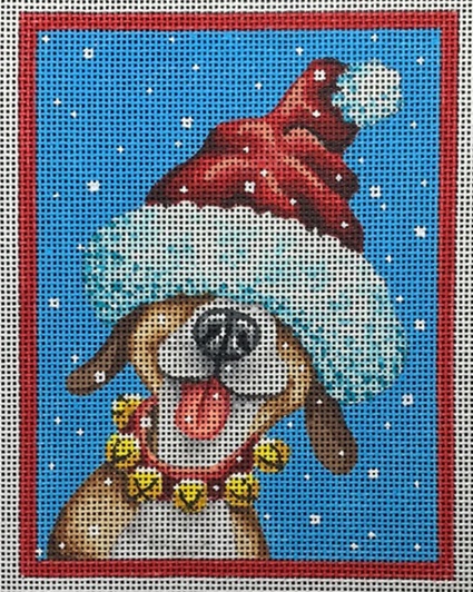 click here to view larger image of Snow Dog in Hat (hand painted canvases)