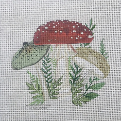 click here to view larger image of Three Mushrooms  (hand painted canvases)