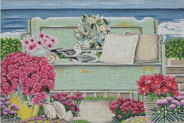 click here to view larger image of Seaside Bench Mini (hand painted canvases)
