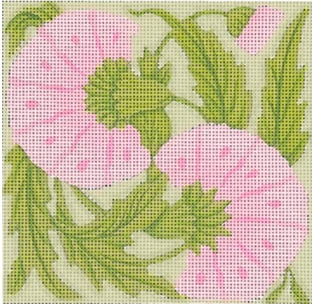 click here to view larger image of Pink Flower Tile (hand painted canvases)