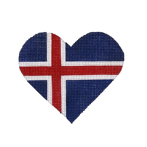 click here to view larger image of Iceland Flag Heart  (hand painted canvases)
