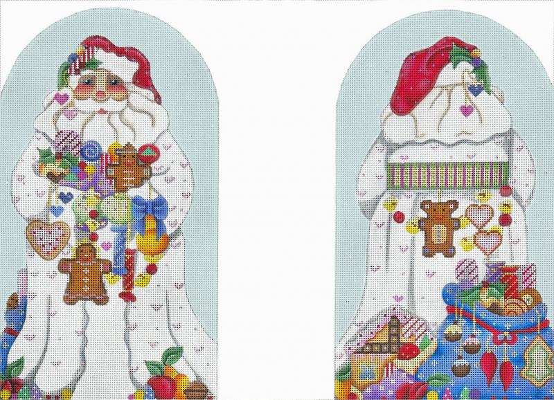 click here to view larger image of Candy Santa 2-Sided Dome (hand painted canvases)
