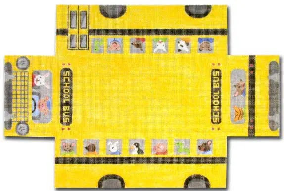 click here to view larger image of School Bus w/Animals Doorstop (hand painted canvases)