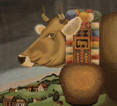 click here to view larger image of Ceremonial Swiss Cow (hand painted canvases)