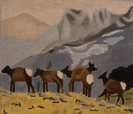 click here to view larger image of Elk Herd (hand painted canvases)