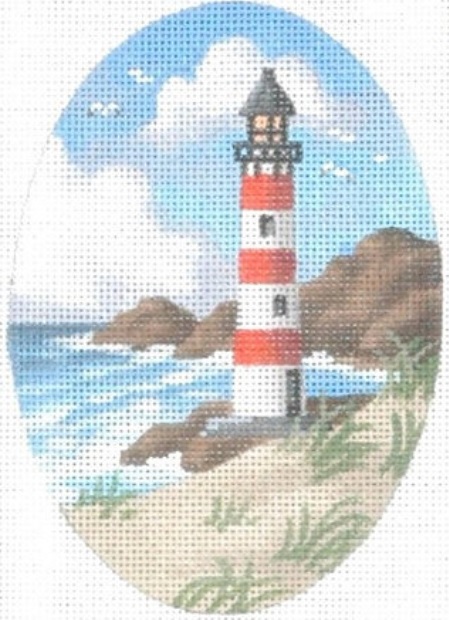 click here to view larger image of Lighthouse Ornament (hand painted canvases)