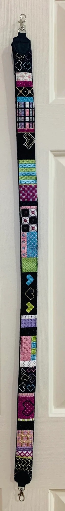 click here to view larger image of Purse Strap - Black (hand painted canvases)