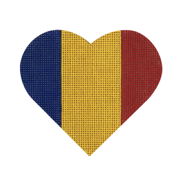 click here to view larger image of Romanian Flag Heart (hand painted canvases)