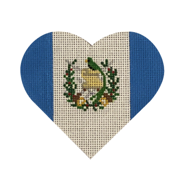 click here to view larger image of Guatemalan Flag Heart (hand painted canvases)