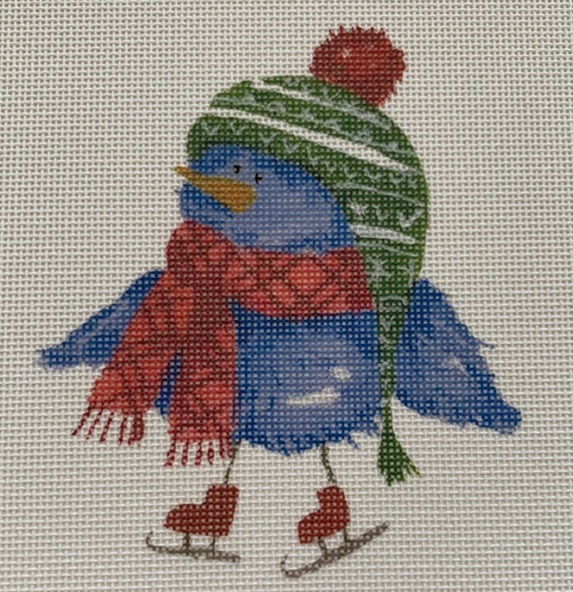 click here to view larger image of Blue Bird/Red Hat Pompom (hand painted canvases)