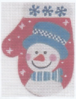 click here to view larger image of Snowman - Blue Hat (hand painted canvases)