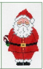 click here to view larger image of Candy Cane Santa - 260E (hand painted canvases)