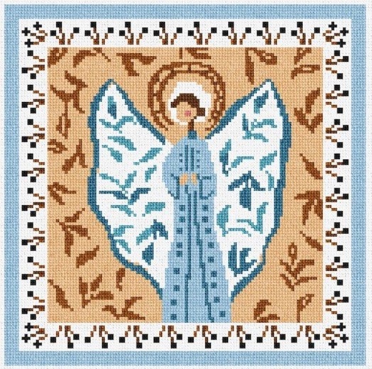click here to view larger image of Joyful Angel/Blue and Tan (hand painted canvases)