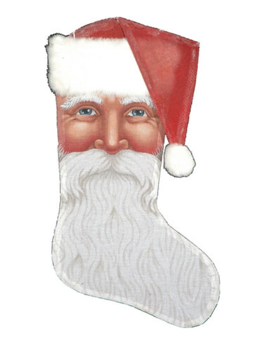 click here to view larger image of Santa Face Stocking - 13M (hand painted canvases)