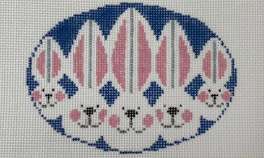 click here to view larger image of Bunnies Oval (hand painted canvases)