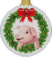 click here to view larger image of Christmas Pig (hand painted canvases)