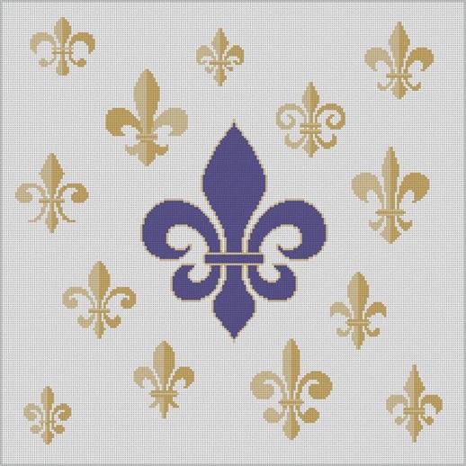 click here to view larger image of Fleur de Lis Collage (hand painted canvases)