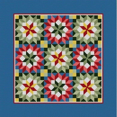 click here to view larger image of Carpenters Wheel Quilt (hand painted canvases)