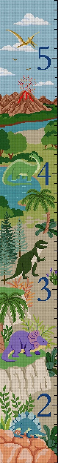 click here to view larger image of Dinosaurs Growth Chart (hand painted canvases)