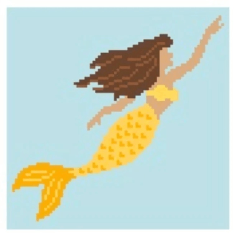 click here to view larger image of Yellow Mermaid (hand painted canvases)