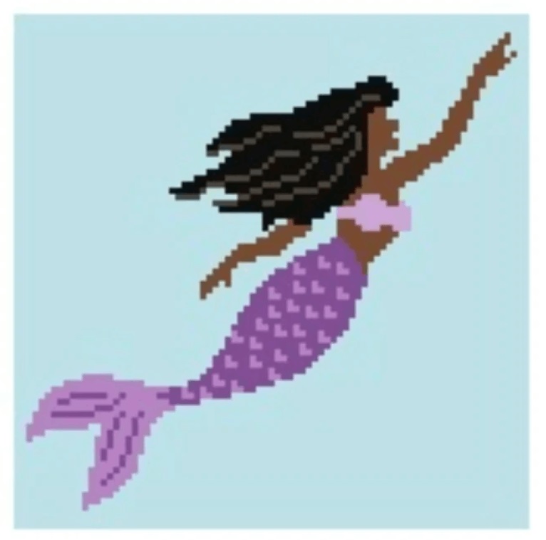 click here to view larger image of Purple Mermaid (hand painted canvases)