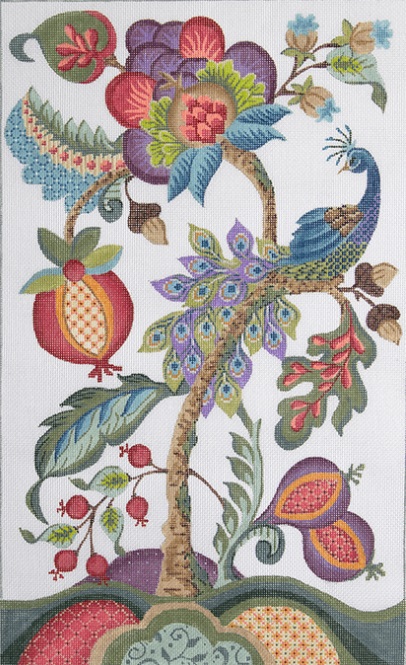 click here to view larger image of Jacobean Peacock  (hand painted canvases)