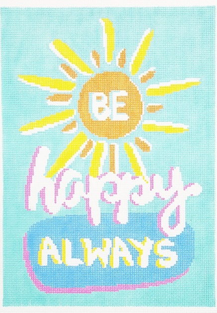 click here to view larger image of Be Happy Always (hand painted canvases)