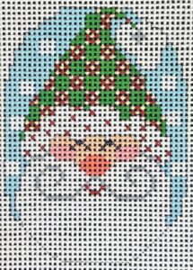 click here to view larger image of Santa Ornament - Hat w/Plaid (hand painted canvases)