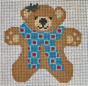 click here to view larger image of Teddy Bear Ornament - Boxed Scarf (hand painted canvases)