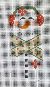 click here to view larger image of Green Scarf Snowman (hand painted canvases)