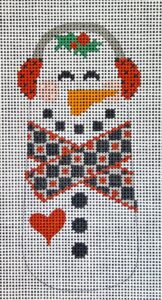 click here to view larger image of Black/Red Scarf Snowman (hand painted canvases)