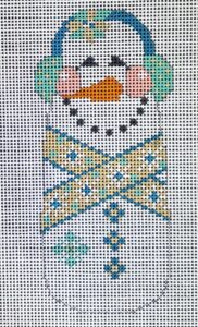 click here to view larger image of Tan/Snowflake Scarf Snowman (hand painted canvases)