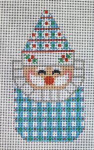 click here to view larger image of Teal Santa (hand painted canvases)