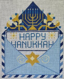 click here to view larger image of Hanukkah Card Box (hand painted canvases)