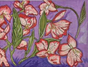 click here to view larger image of Lilies (hand painted canvases)
