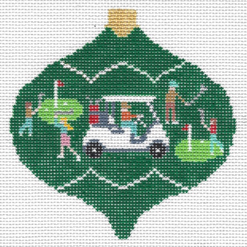 click here to view larger image of Golfer Ornament (hand painted canvases)