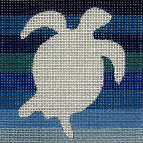 click here to view larger image of Sea Turtle on Stripes (hand painted canvases)