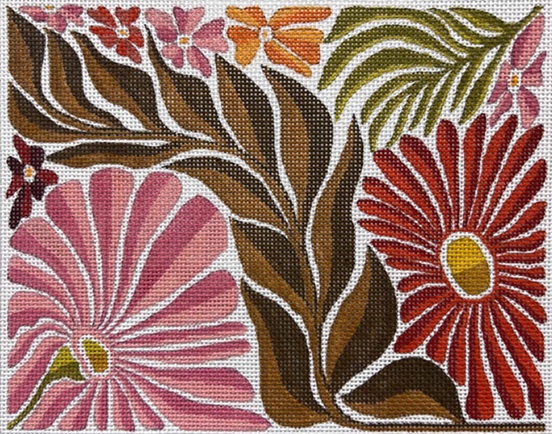 click here to view larger image of Retro Floral (hand painted canvases)