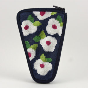 click here to view larger image of Stitch/Zip - Navy Floral Scissor Case  (needlepoint kits)