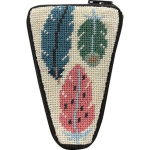 click here to view larger image of Stitch/Zip - Feathers Scissor Case  (needlepoint kits)