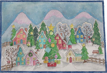 click here to view larger image of Winter Village (hand painted canvases)