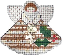 click here to view larger image of Christmas Carols Angel w/Charm (hand painted canvases)