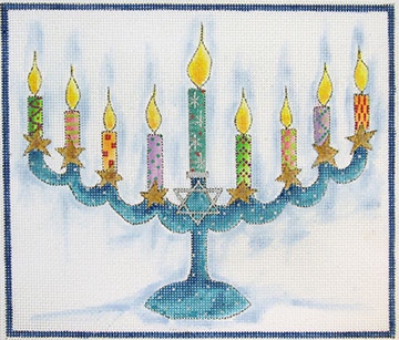 click here to view larger image of Hanukah Lights (hand painted canvases)