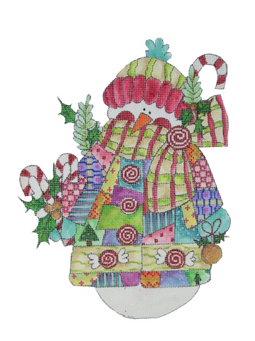 click here to view larger image of Patchwork Gingerbread Snowman as in Oh! (hand painted canvases)