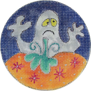 click here to view larger image of Whos Hiding in the Pumpkin Patch - Ghost (hand painted canvases)