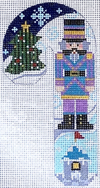 click here to view larger image of Teal/Purple Nutcracker Candy Cane (hand painted canvases)