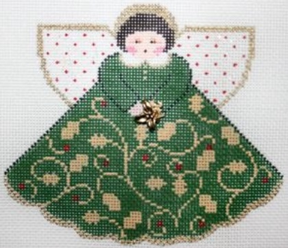 click here to view larger image of Christmas Vine Angel w/Charm (hand painted canvases)