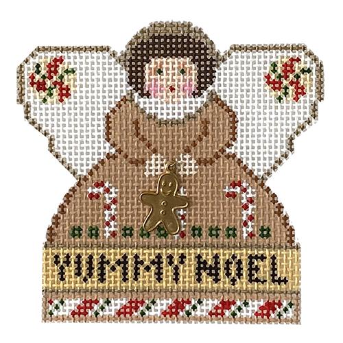 click here to view larger image of Gingerbread Mini Angel w/Charm (hand painted canvases)