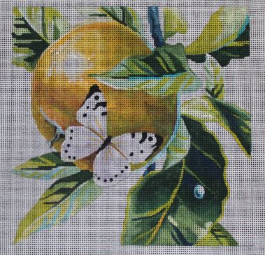 click here to view larger image of White Butterfly on Apple - 18M (hand painted canvases)