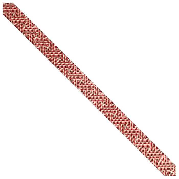 click here to view larger image of Red/Camel Fretwork Crossbody Strap (printed canvas)